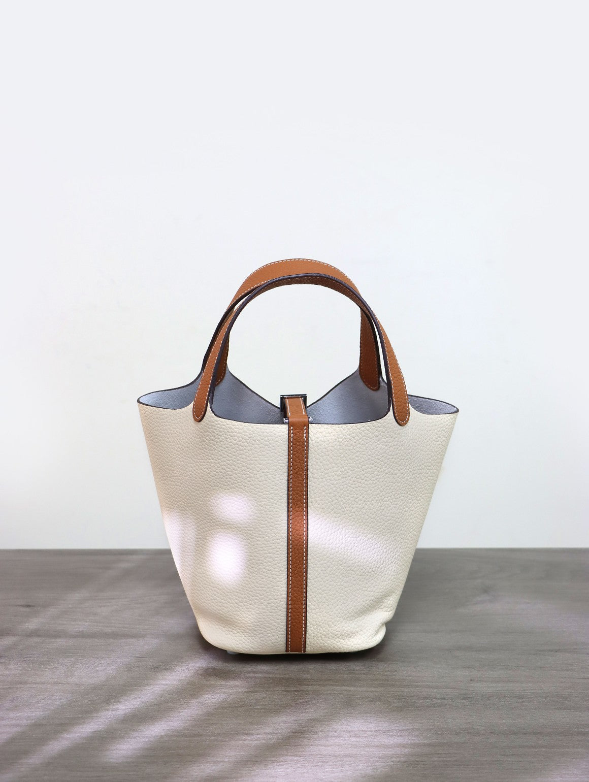 进口头层TC牛皮蜡线小号18Picotin菜篮子水桶包手提女包 无痕代发