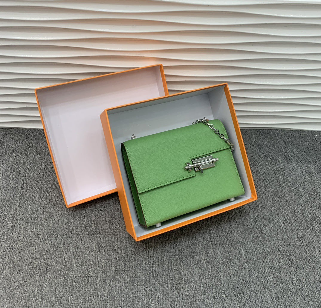 高品质 蜥蜴纹牛皮链条迷你插销包 时髦好搭配气质小方包一件代发