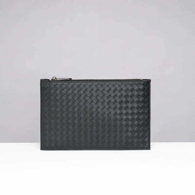 X&BV男手拿包真皮2020新款编织男包信封包商务休闲手抓包男手包男