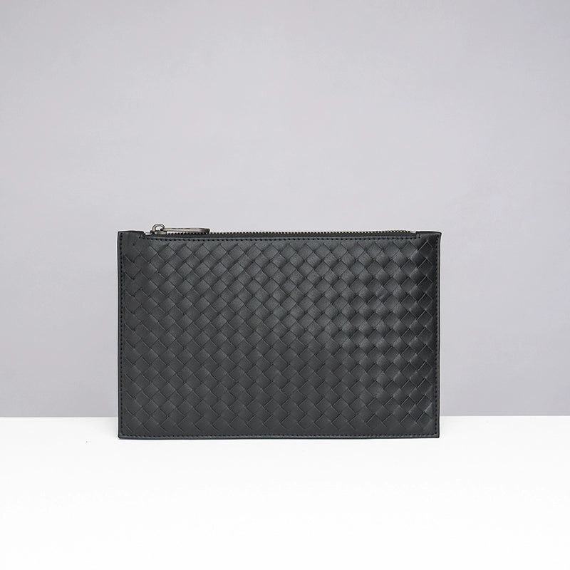 X&BV男手拿包真皮2020新款编织男包信封包商务休闲手抓包男手包男