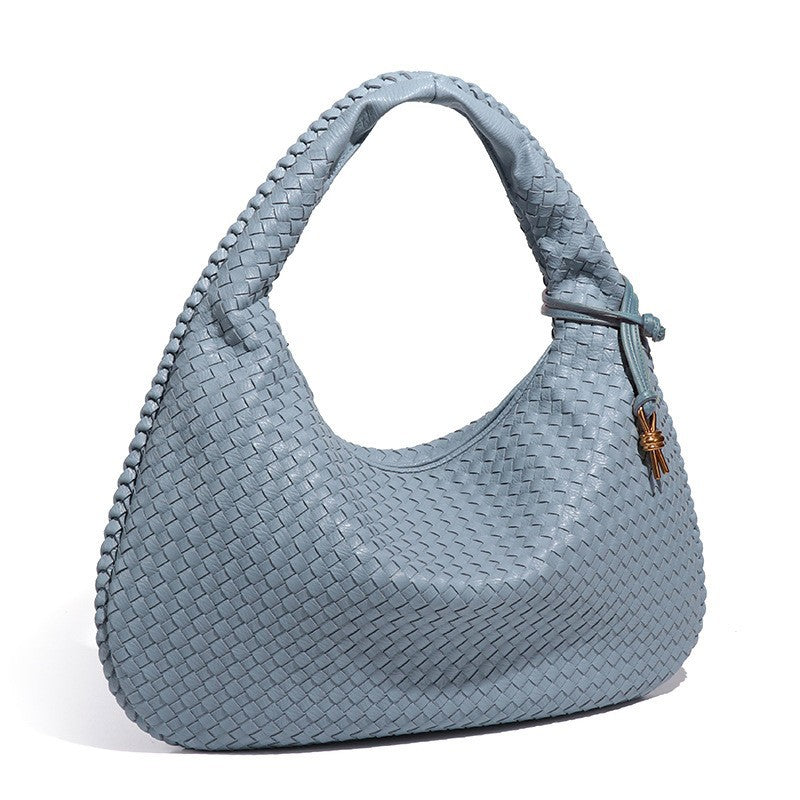 外贸大容量手工编织女包时尚单肩腋下包欧美潮流月牙包饺子新月包