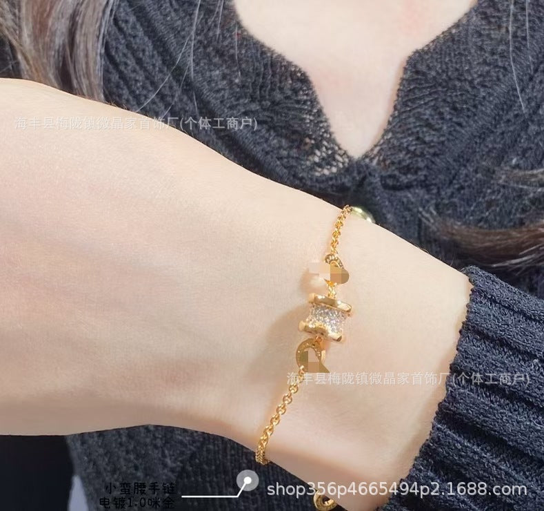 高版宝家S925纯银满钻小蛮腰手链女轻奢气质小众设计高级网红手链