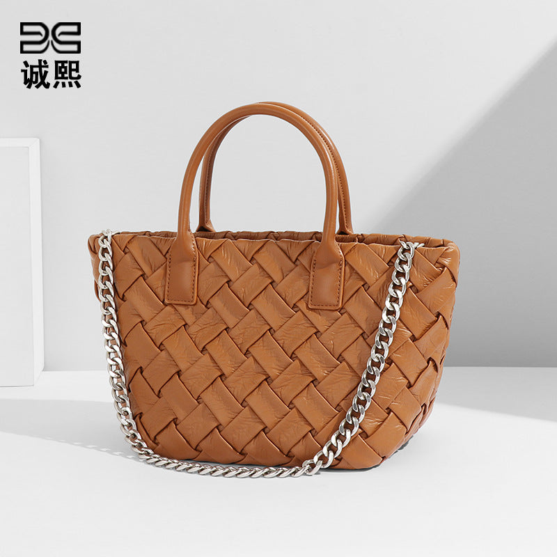 夏季新款菜篮子手工编织包包女简约休闲手提包小众腋下单肩斜跨包