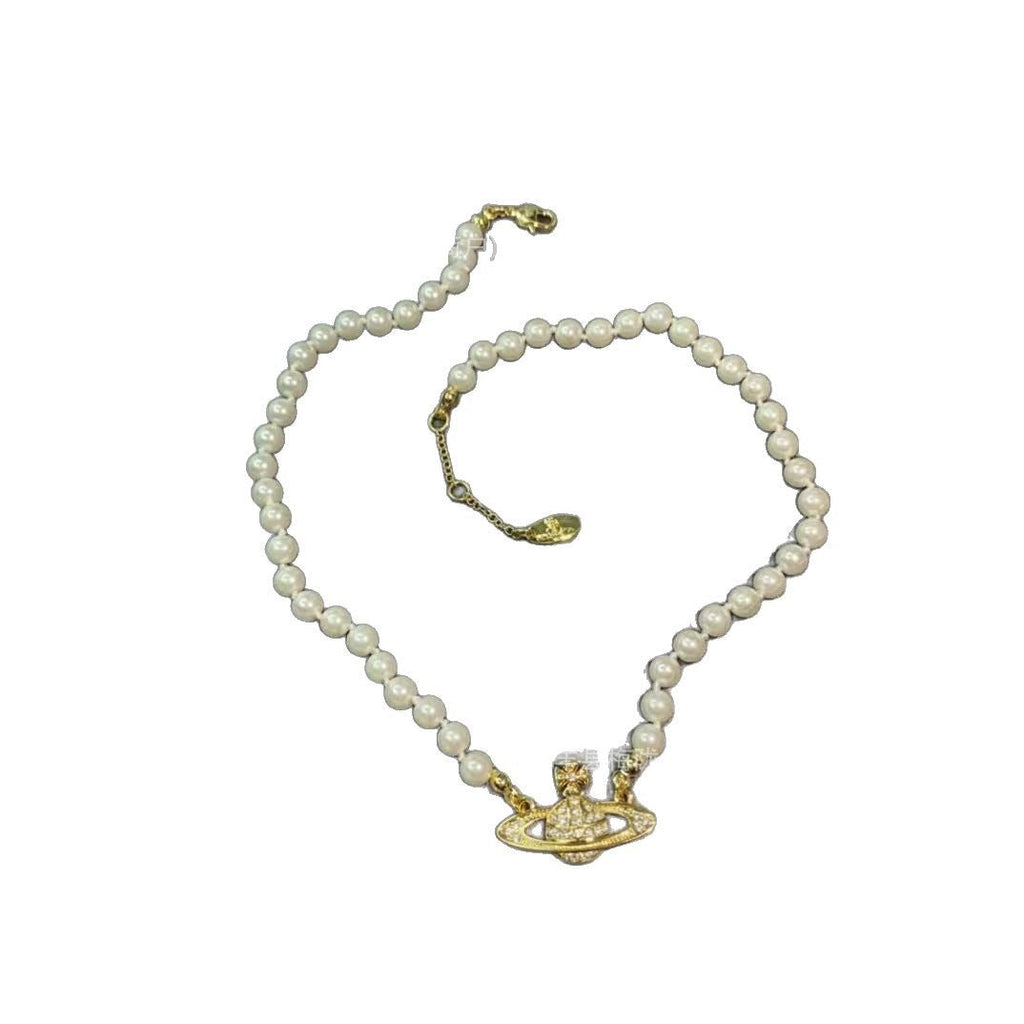 高版本西太后土星珍珠项链女薇薇安经典回形针土星珍珠链工厂直销