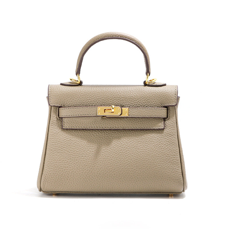 togo头层牛皮凯丽包高级感轻奢真皮女包通勤单肩斜挎包凯莉手提包