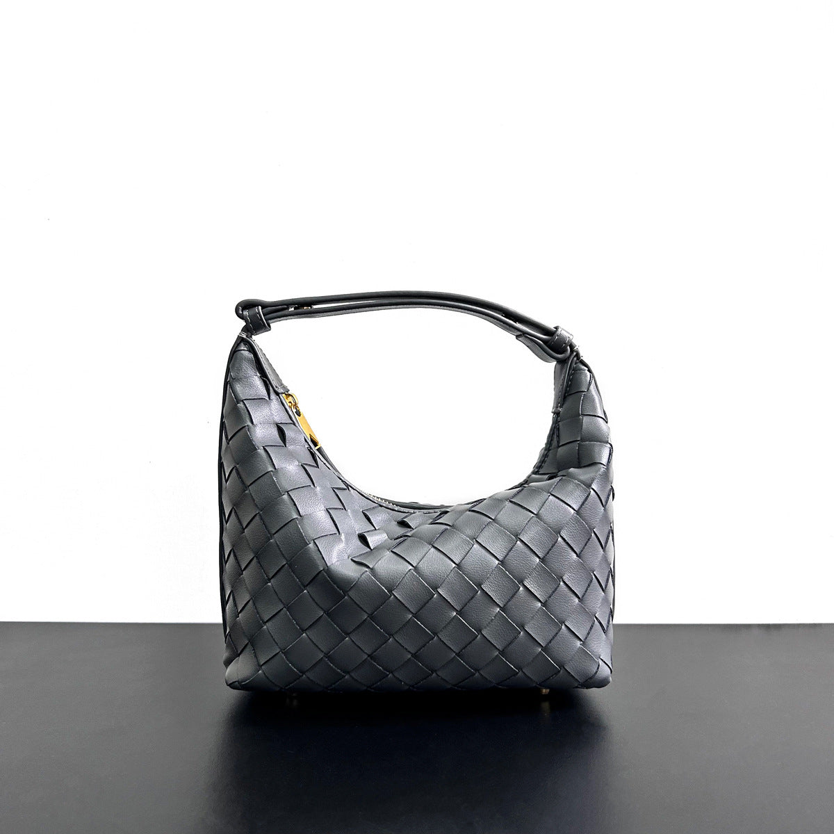 小众设计真皮编织包饭盒小包2023新款手提斜挎包高级感单肩腋下包