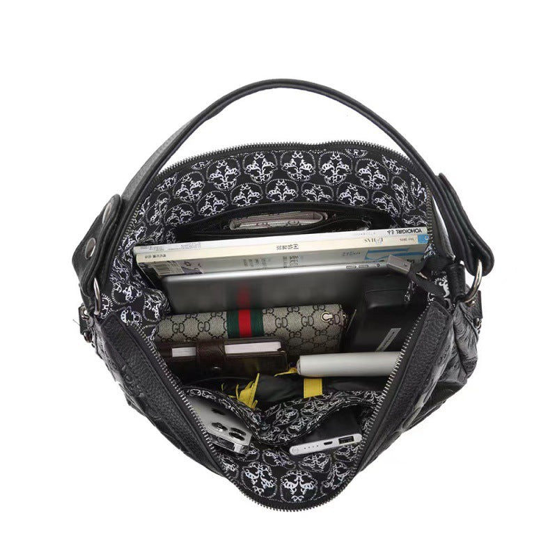 欧美跨境潮酷朋克包链条 流浪街头末日骷髅 铆钉包个性单肩斜挎包