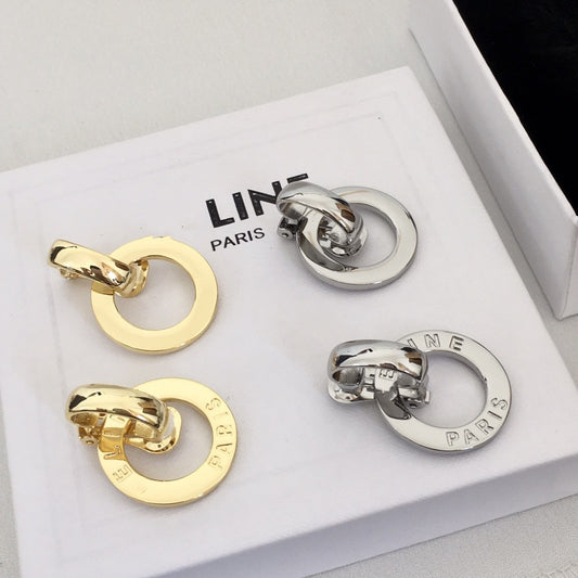 赛家21新款圆片耳夹女高级感气质CELI可拆卸圆圈耳坠可拆卸耳环