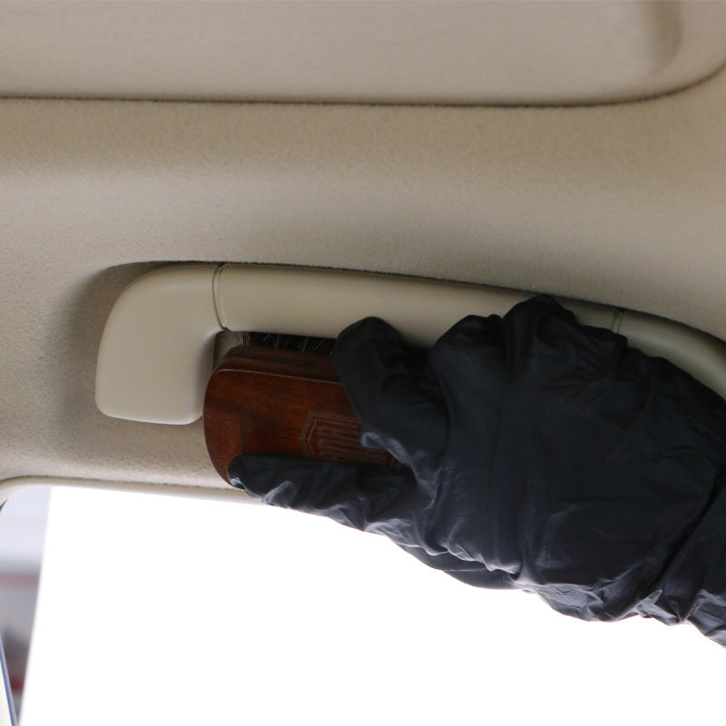 跨境新款内饰清洁马毛刷车用织物车顶清洗刷皮座椅长毛清洁刷工具