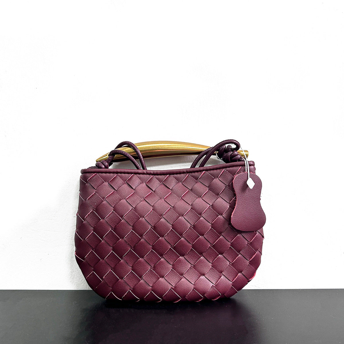 小众设计师编织新款金属手拎高级饺子包真皮牛皮休闲手提女士包包