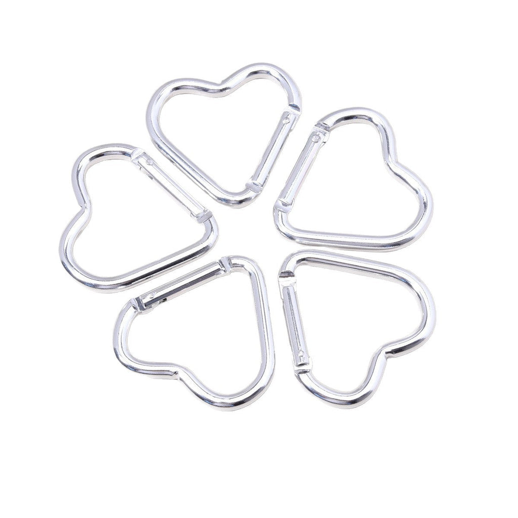跨境代发贴标银色登山扣合金快挂扣心形钥匙扣背包扣爱心弹簧