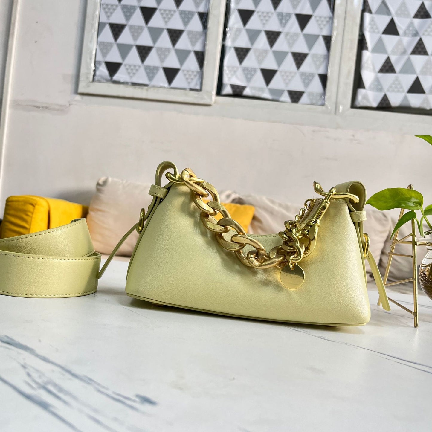 包包真皮女包法棍包腋下2022新款单肩小众设计高级感链条包青蛙