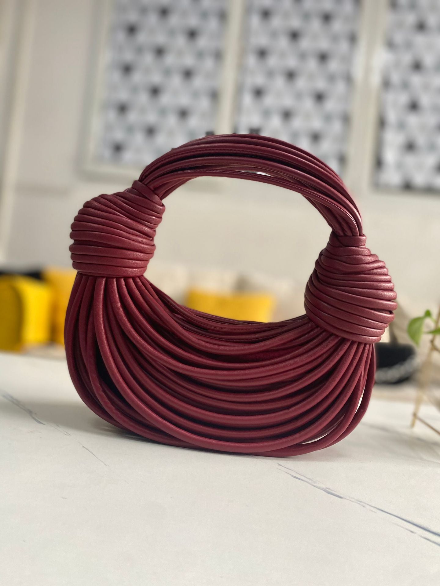 面条包手工编织绳结包小众设计打结拉面包面条包饺子云朵手提手拎