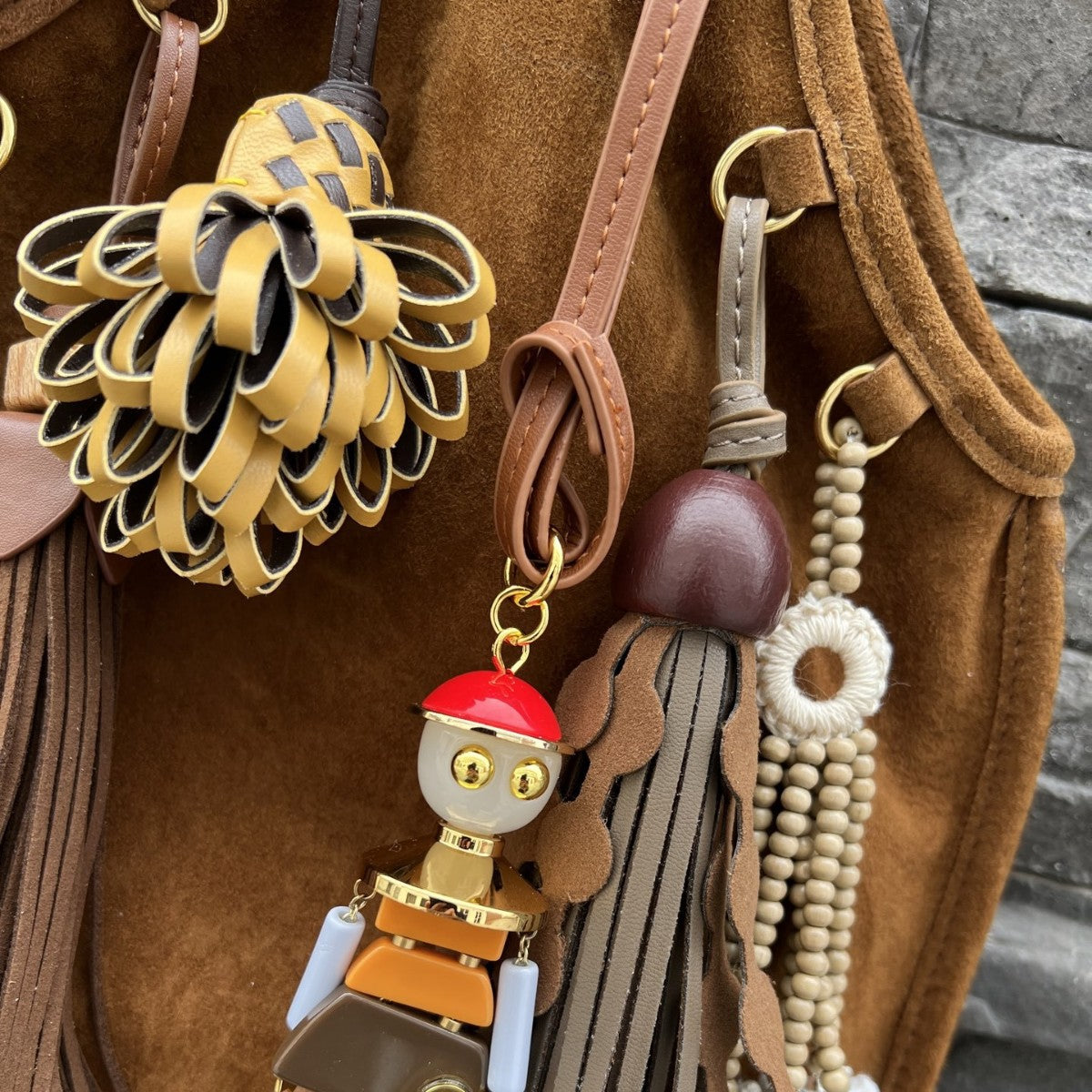 包包女2025新品网红撞色牛皮小众设计流苏手拎包简约时尚手提包潮