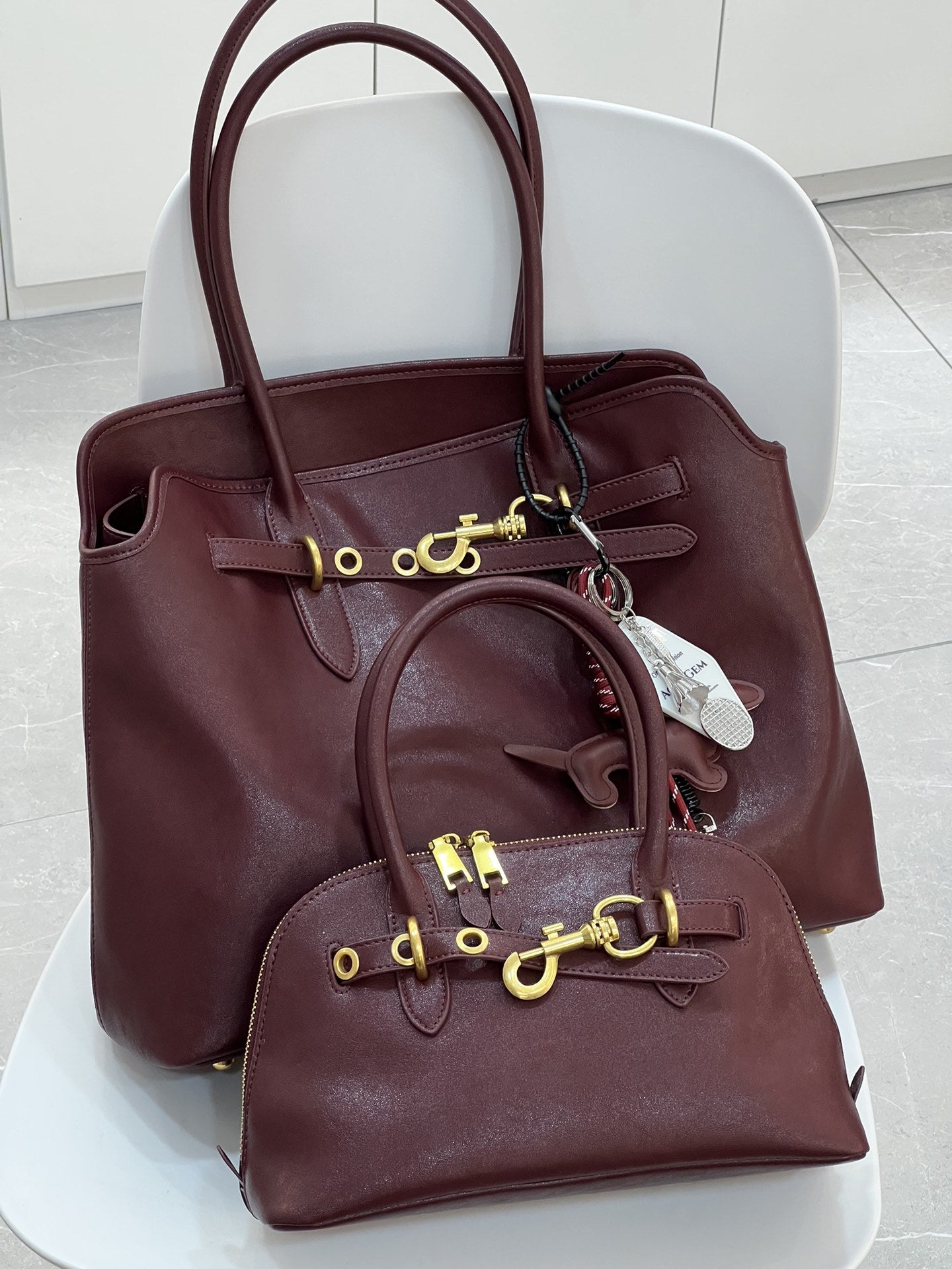 植鞣皮复古贝壳包女手提保龄球包包高级感真牛皮单肩斜挎波士顿包