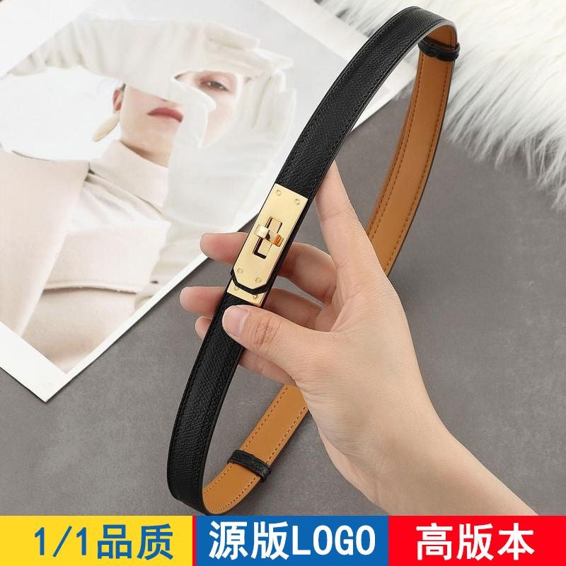 H家kelly腰带女真皮装饰凯莉西裤皮带秋冬搭配毛衣裙子连衣裙收腰
