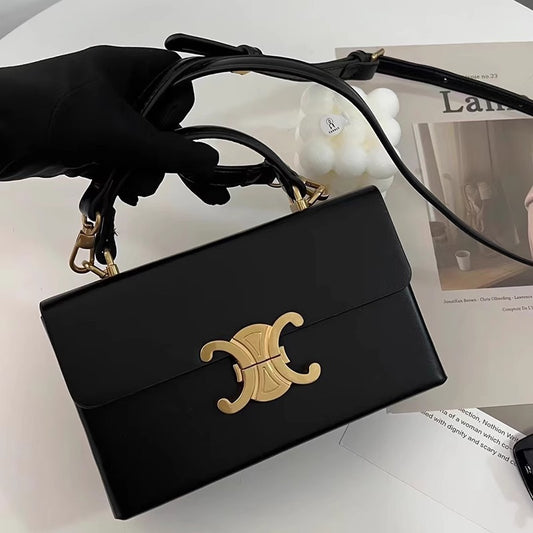 凯旋门方盒子包手提包包女包真皮24新款简约通勤单肩斜挎包小方包