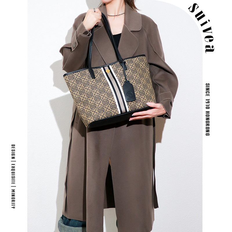 跨境大容量包包2025新款轻奢女包单肩子母包通勤百搭高级感托特包