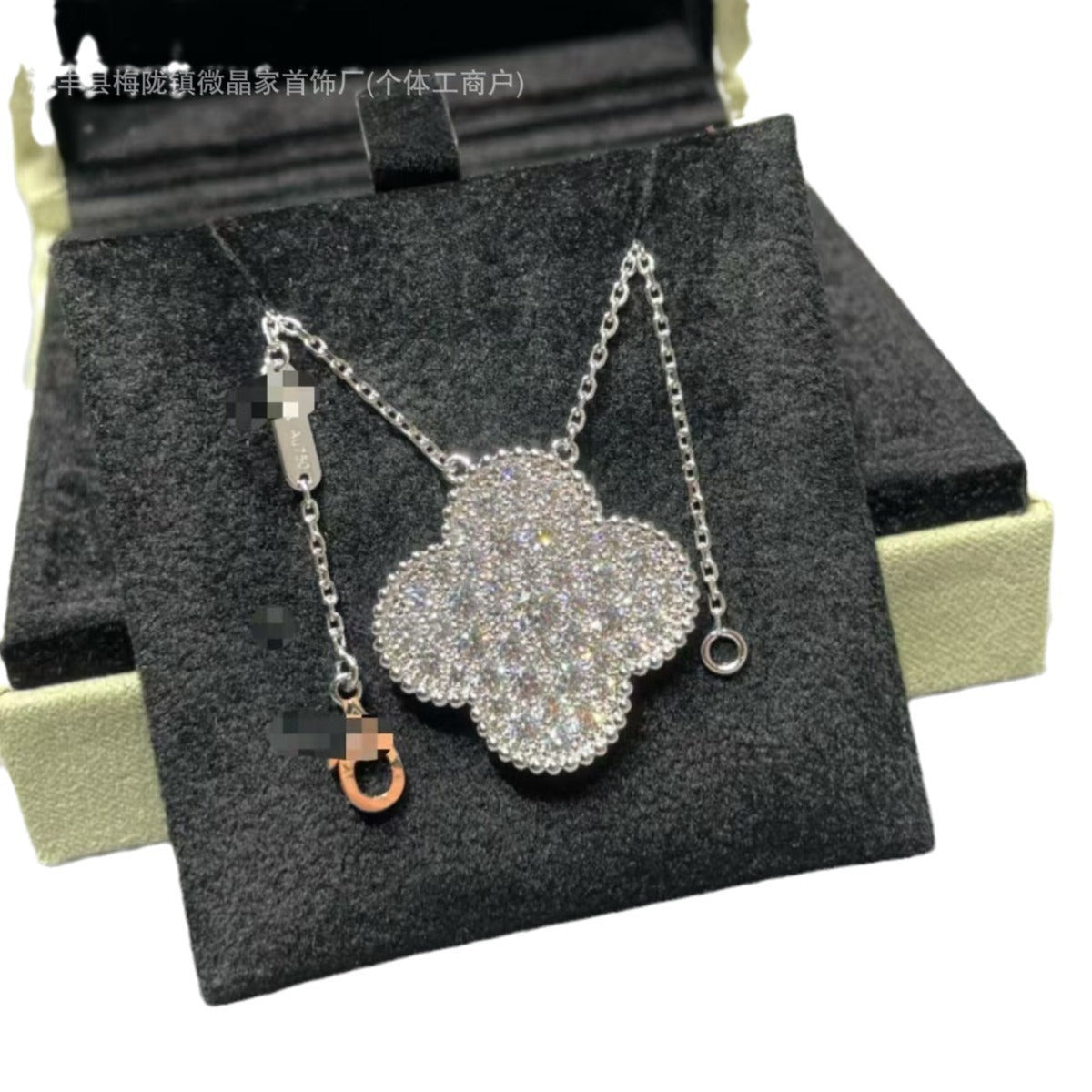 梵家高版本四叶草大号满钻项链20mm大号四叶草项链网红同款厂直销