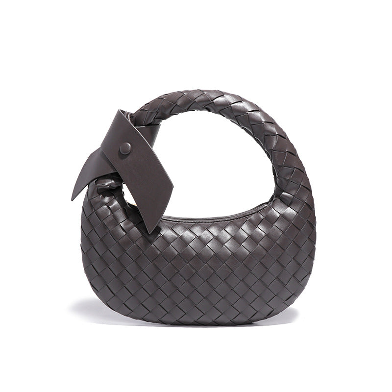 跨境亚马逊货源女包时尚质感手拎腋下包手工编织包夏季潮流饺子包