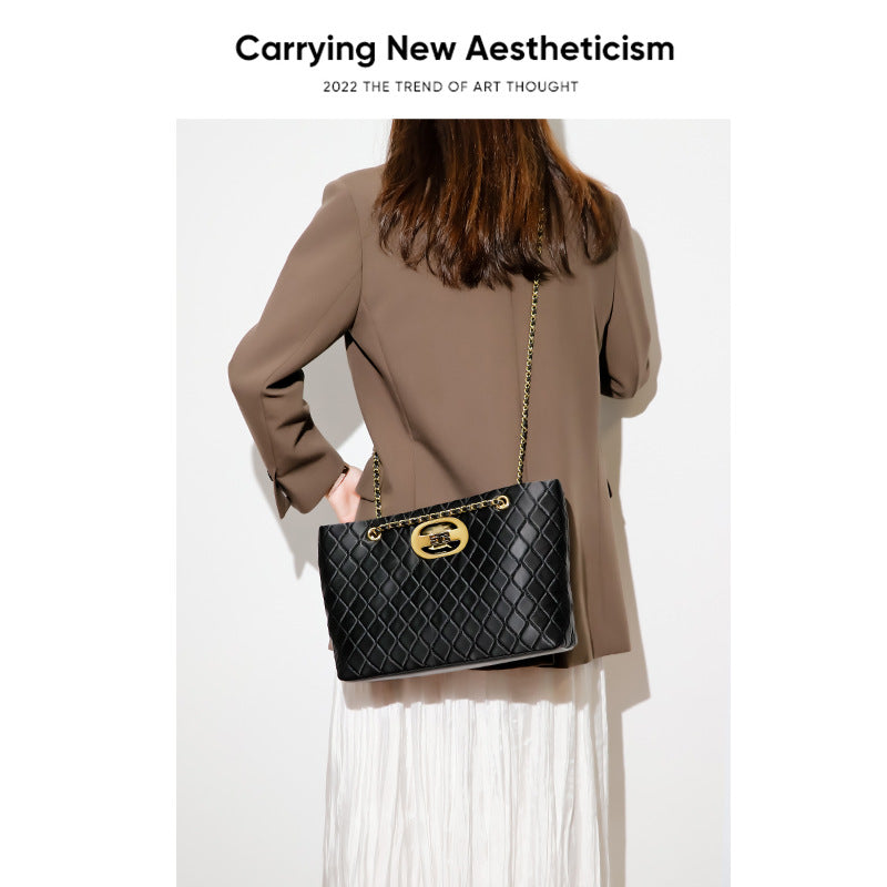 女士包包女高级感单肩包菱格休闲轻奢大容量腋下包时尚小众斜挎包