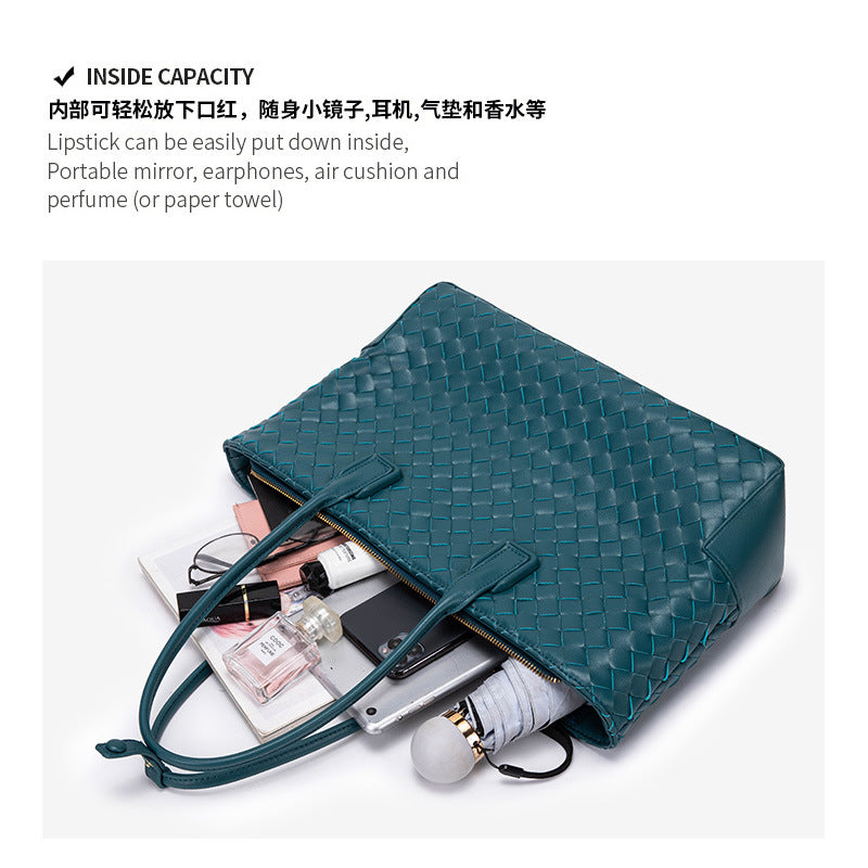 批发外贸2024新款编织女包托特包大容量复古时尚女士手提包单肩包