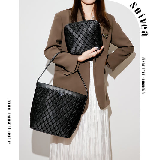 大包包女春夏新款简约大容量手提包跨境潮流百搭高级感定制水桶包