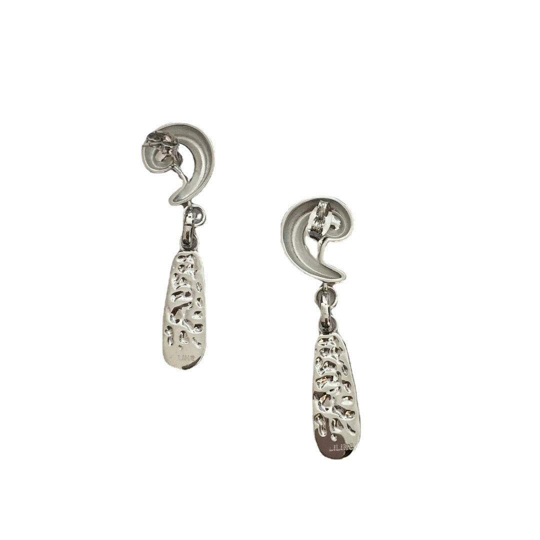 赛家21新款漩涡状耳钉长方条耳坠高级感气质嘻哈几何形朋克风耳环