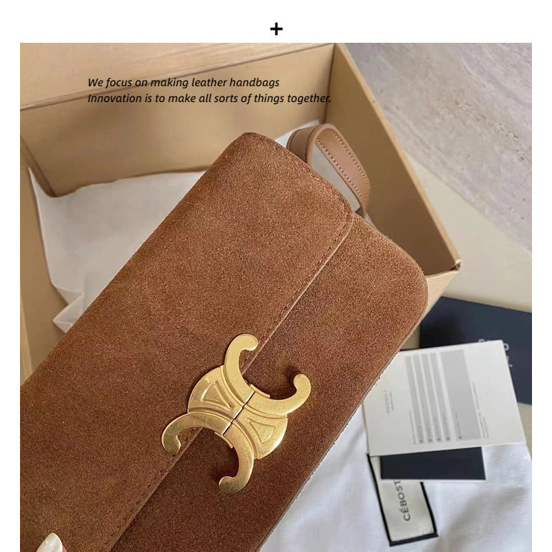 高级时尚纯色小众包包女秋冬季2023新款单肩腋下包质感百搭斜挎包