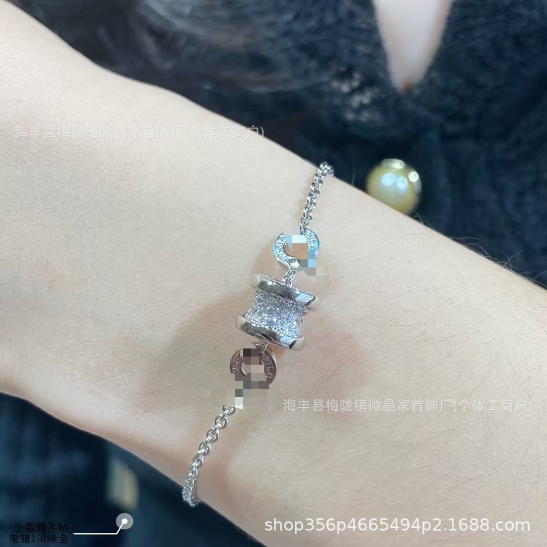 高版宝家S925纯银满钻小蛮腰手链女轻奢气质小众设计高级网红手链