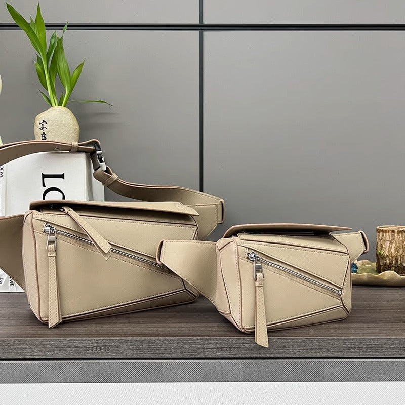 24新款经典Puzzle几何胸包真皮单肩斜挎男女包运动迷你牛皮腰包包