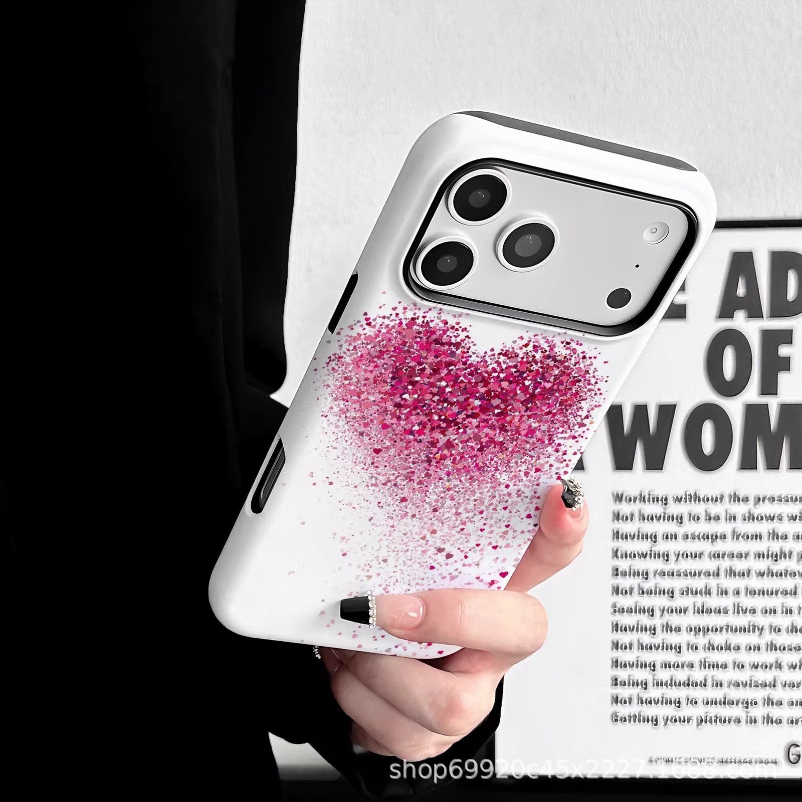 ins风璀璨爱心菲林壳适用苹果17Promax手机壳爆款iPhone16磁吸15