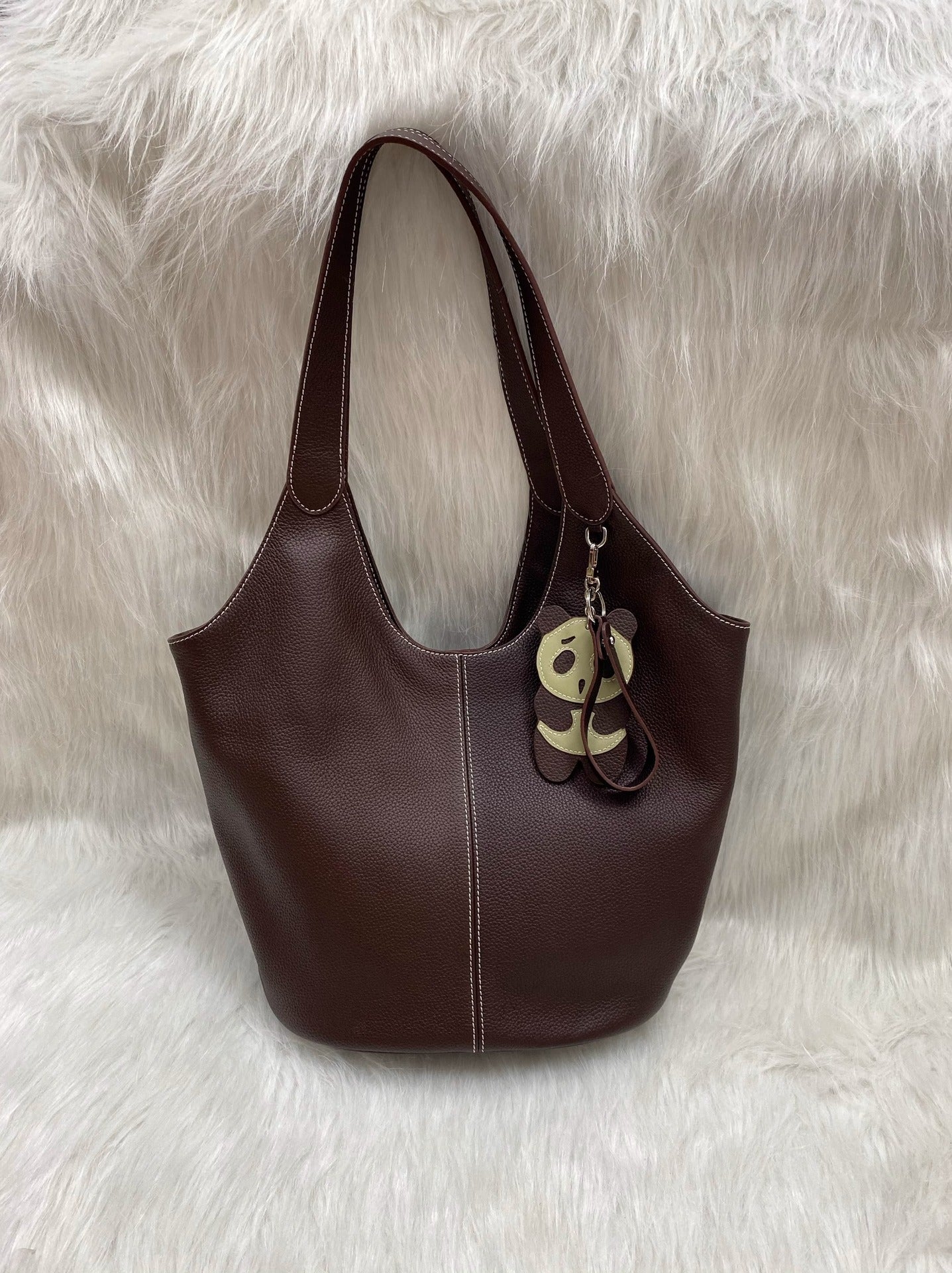 品牌剪标无原包装高端大容量包蜡线TOUGO头层牛皮全钢五金托特包