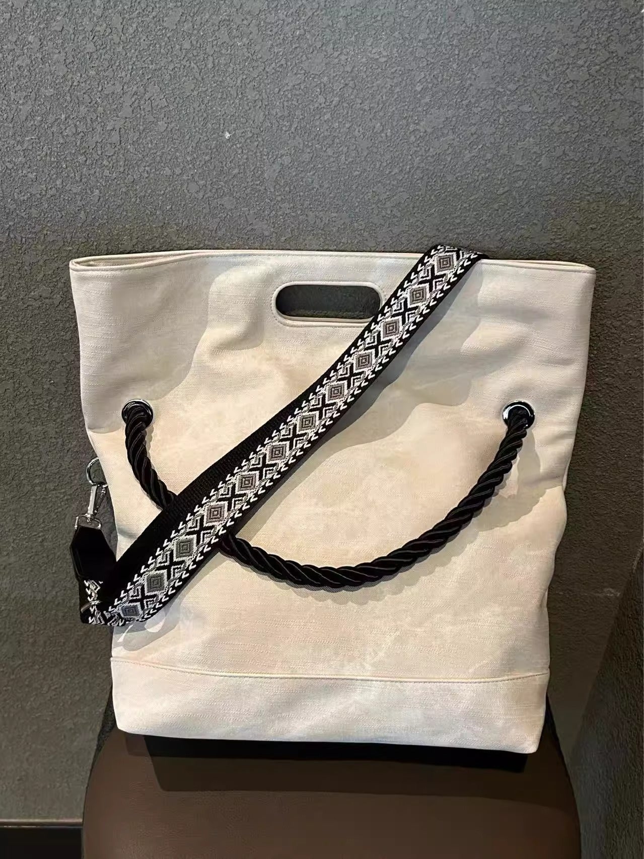 韩版扎染慵懒风软皮大容量通勤单肩包复古邮差斜跨托特包电脑包