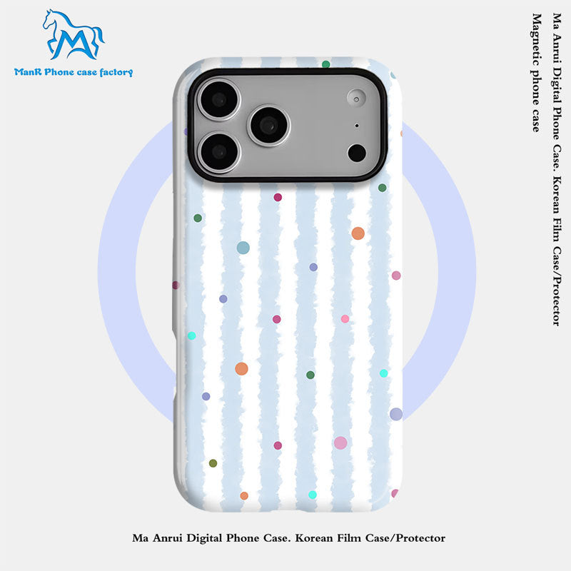 个性创意波点条纹菲林二合一适用苹果17pro手机壳iPhone16防摔套