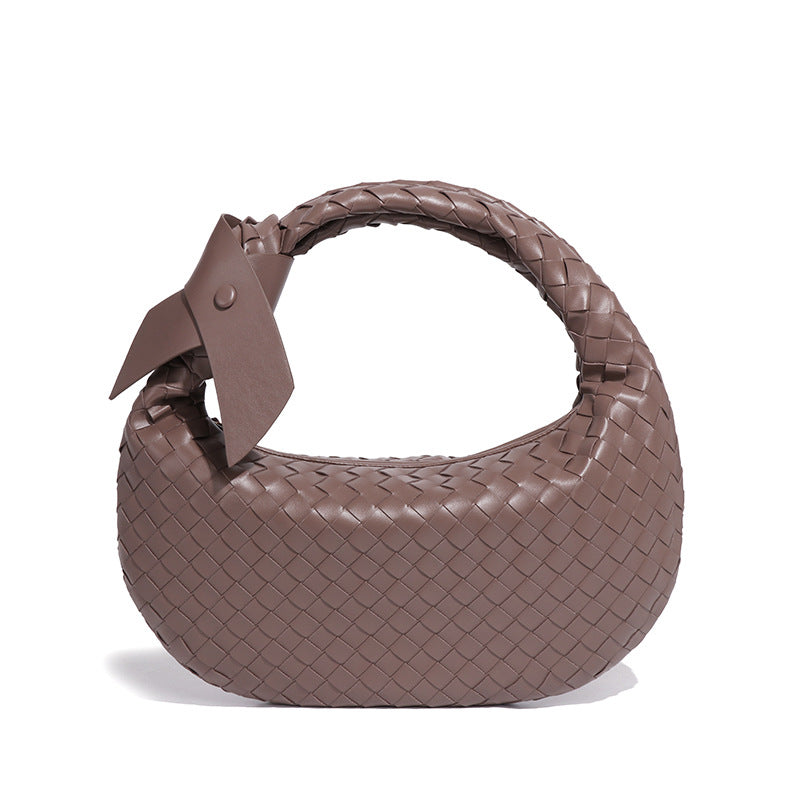 跨境潮流手工编织包包时尚休闲复古饺子包通勤百搭手拎女包单肩包