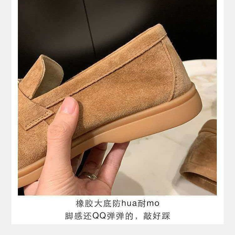 33--44大小码LP流苏锁扣内增高豆豆羊绒单鞋一脚蹬百搭软底乐福鞋