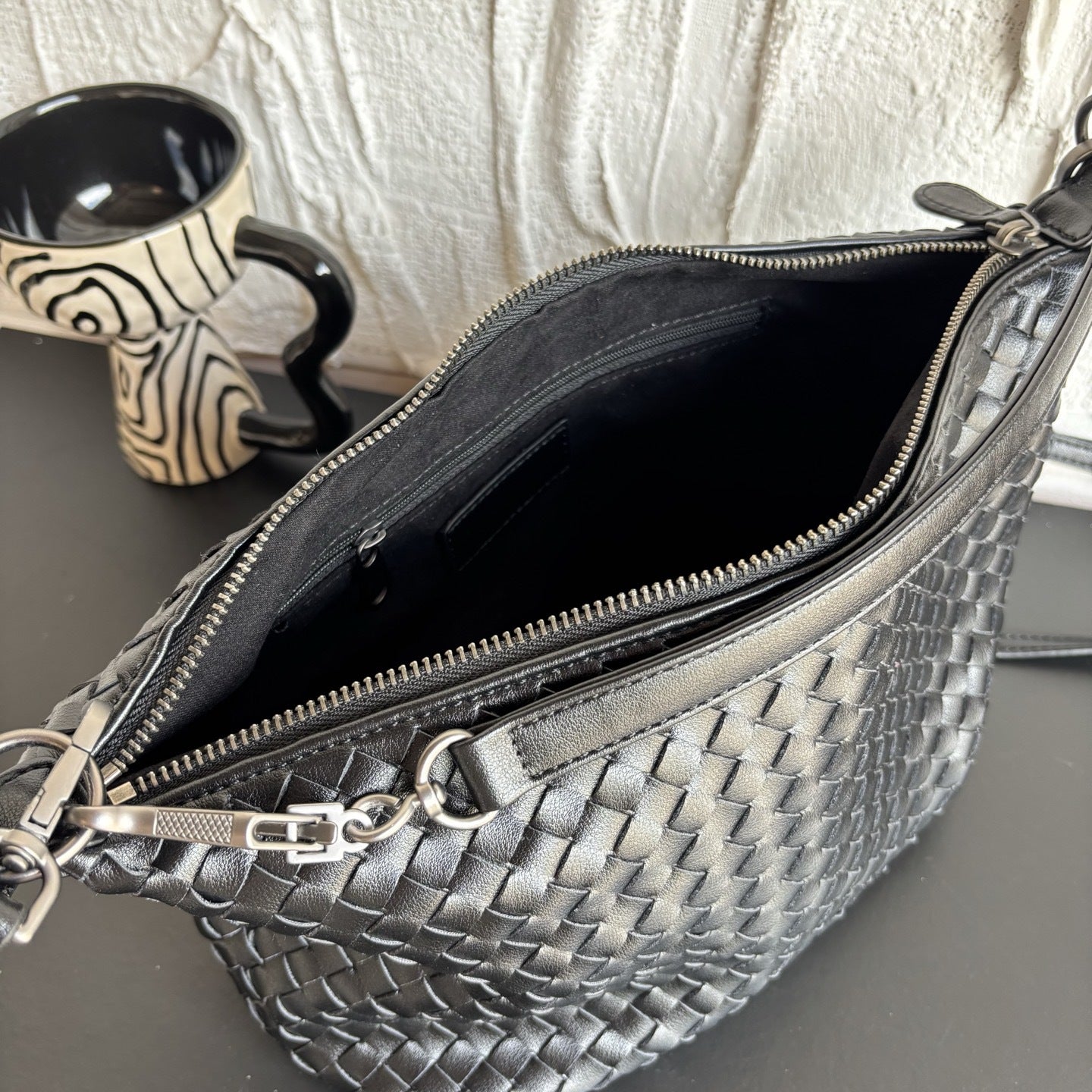 羊皮编织饭盒包饺子包遛狗包慵懒风双肩带腋下包手挽手提斜挎女包