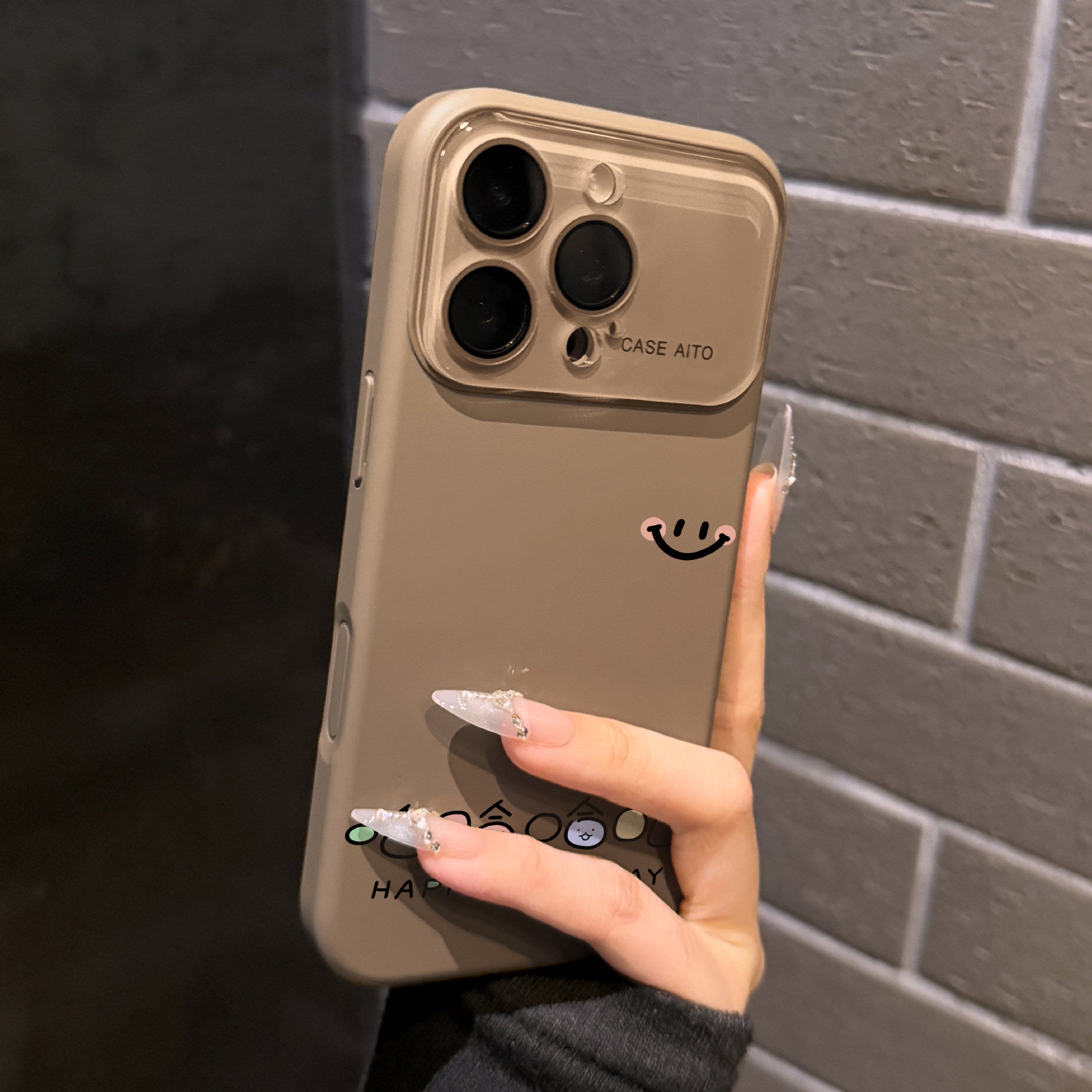 个性笑脸跨境爆款液态大视窗适用苹果17Promax手机壳iPhone16硅胶