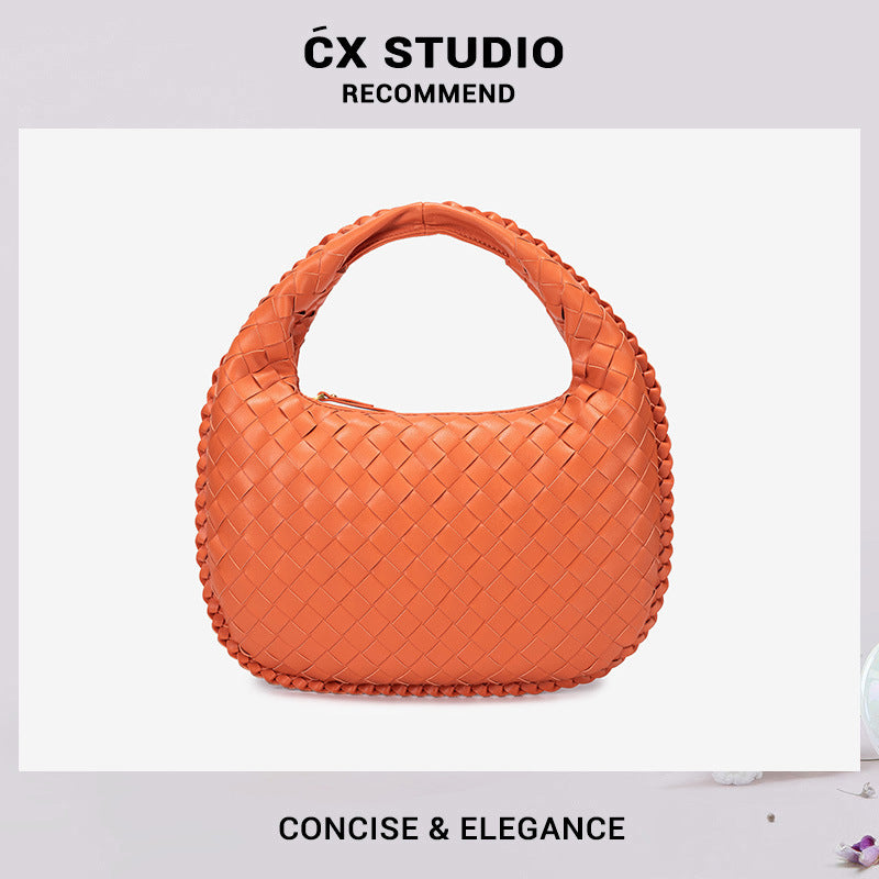 包包女2025新款编织包欧美复古菜篮子腋下包手提单肩手拎包 外贸