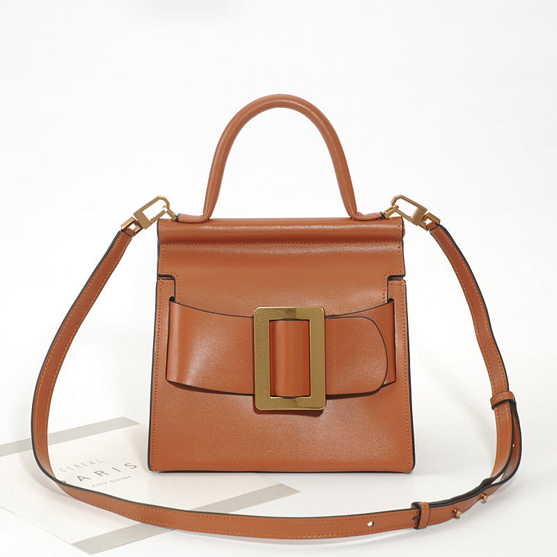 泰国复古方扣包TOGO真皮小众腰带扣水桶包手提迷你斜挎包质感女包