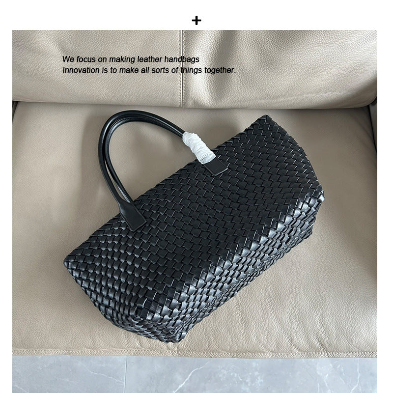 2024新款潮流时尚购物男女包编织手提单肩包菜篮子大容量托特包包