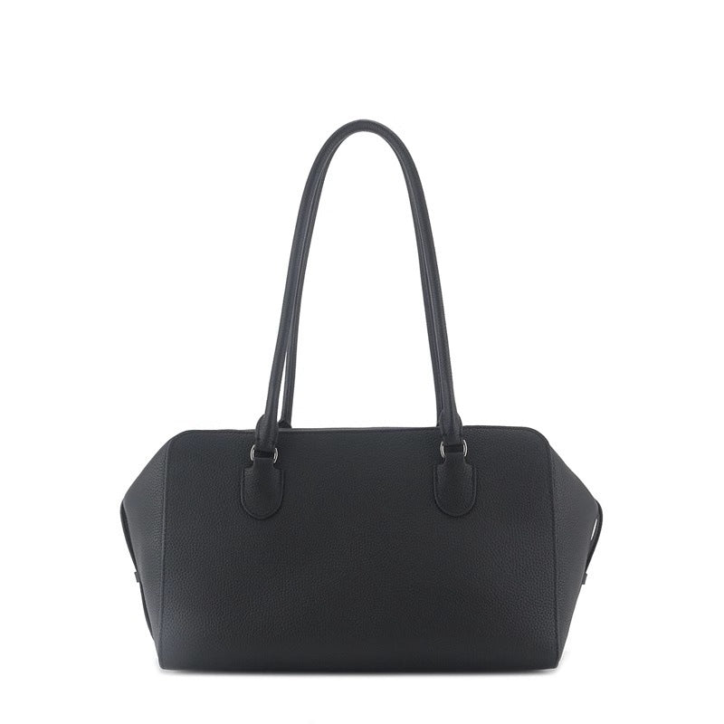 2025新款百搭头层牛皮大容量保龄球包真皮波士顿包手提单肩腋下包