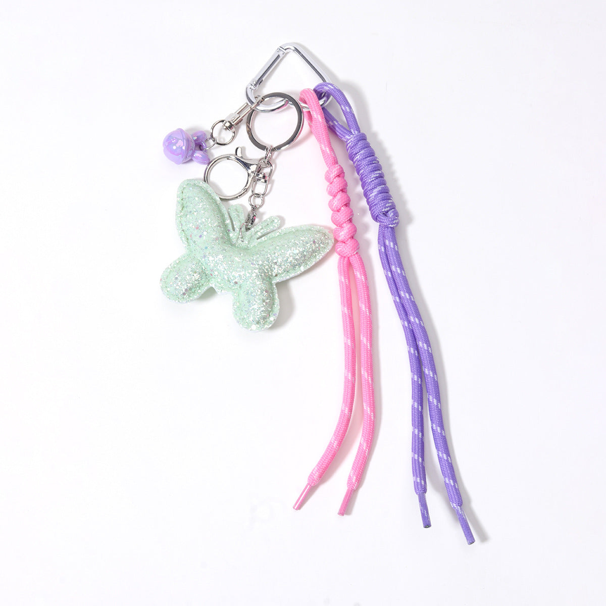 量大价优跨境热销闪粉蝴蝶兔子小铃铛包包挂件挂饰钥匙扣挂杯子挂