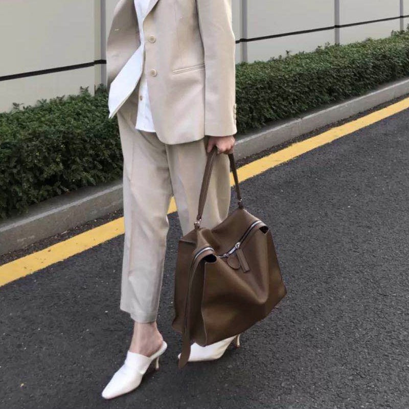 源头工厂阿希哥MOYA小众包 大拉链大容量手提包 单肩斜挎时尚女包
