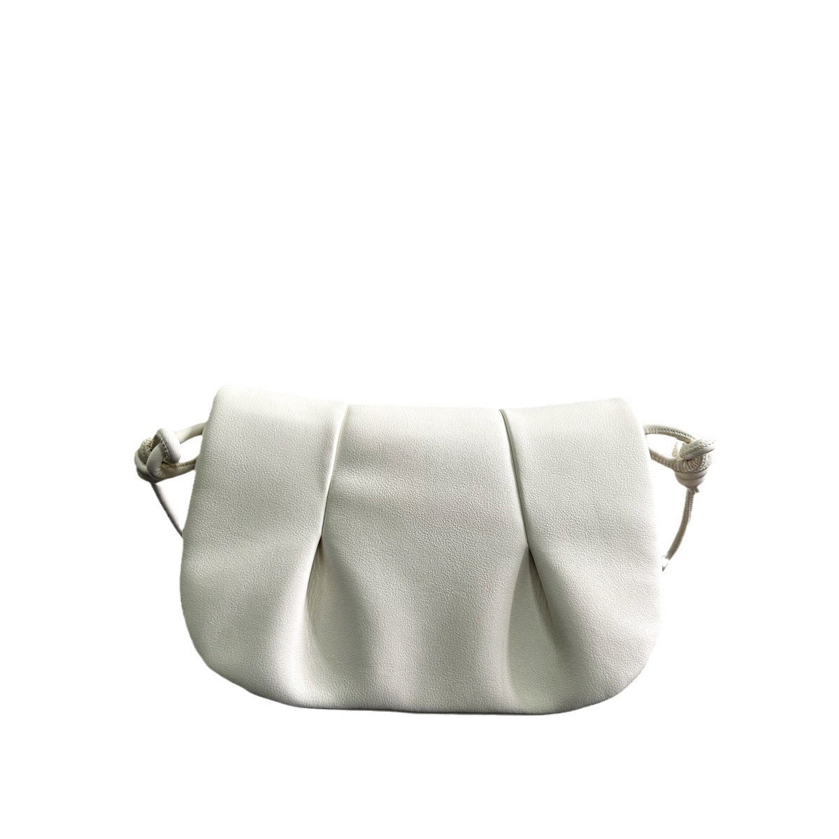 真皮绳结褶皱云朵包女高级感百搭腋下包包秋冬新款单肩斜挎枕头包