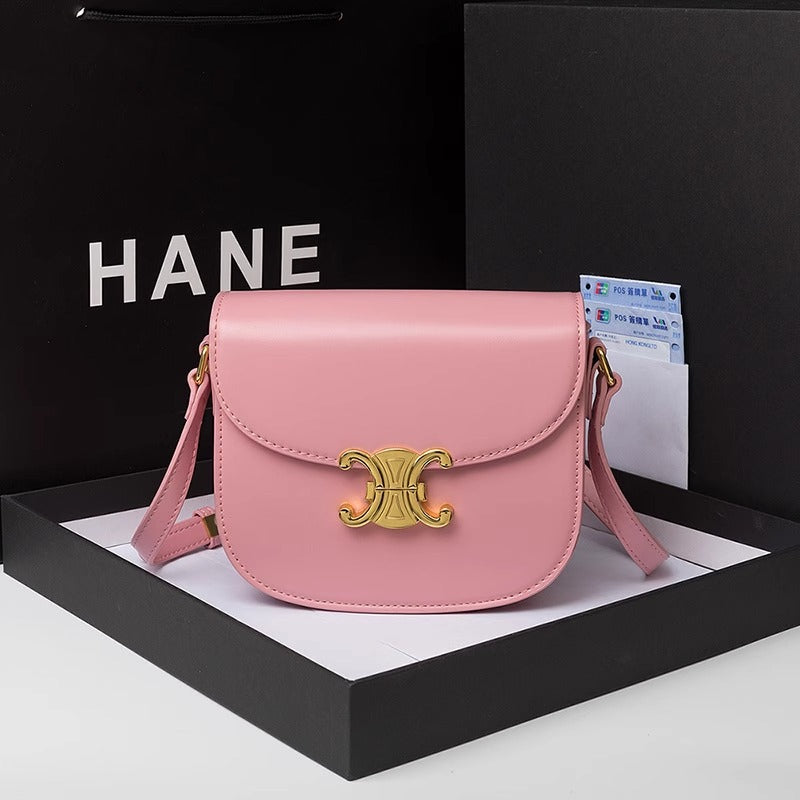 包包女2024新款高级感复古洋气真皮凯旋门豆腐包斜挎包半圆马鞍包