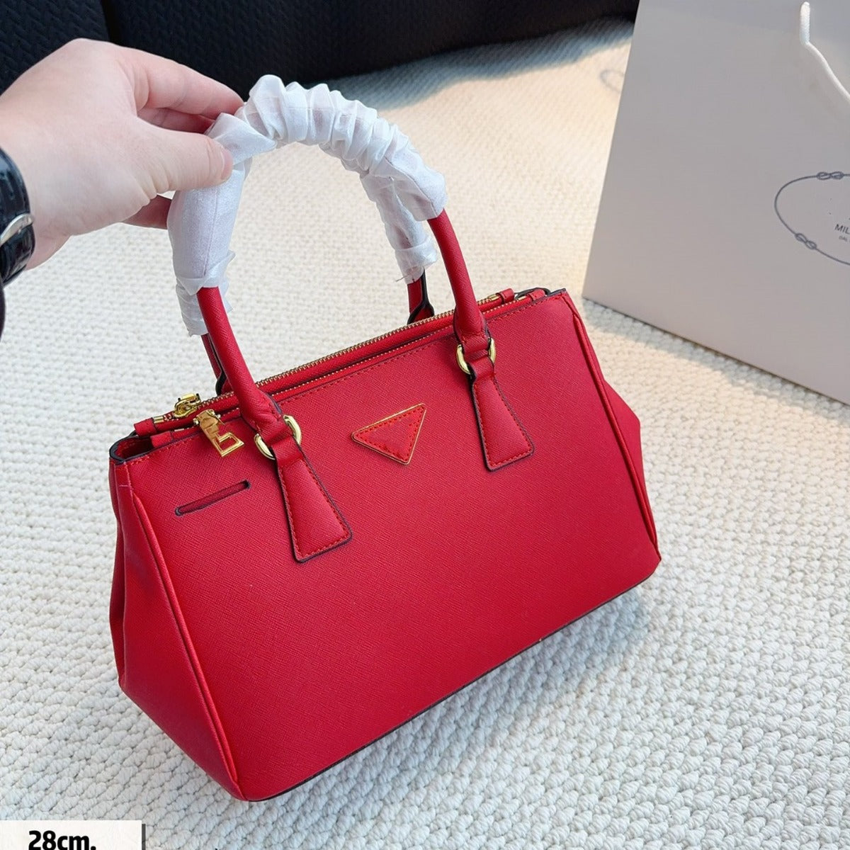 大牌 普P家真皮女包手掌纹杀手手提包韩版潮mini斜挎十字纹单肩包