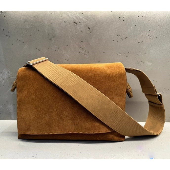 罗家 男女同款福袋邮差包斜挎ins通勤撞色大容量日常商务通勤实用