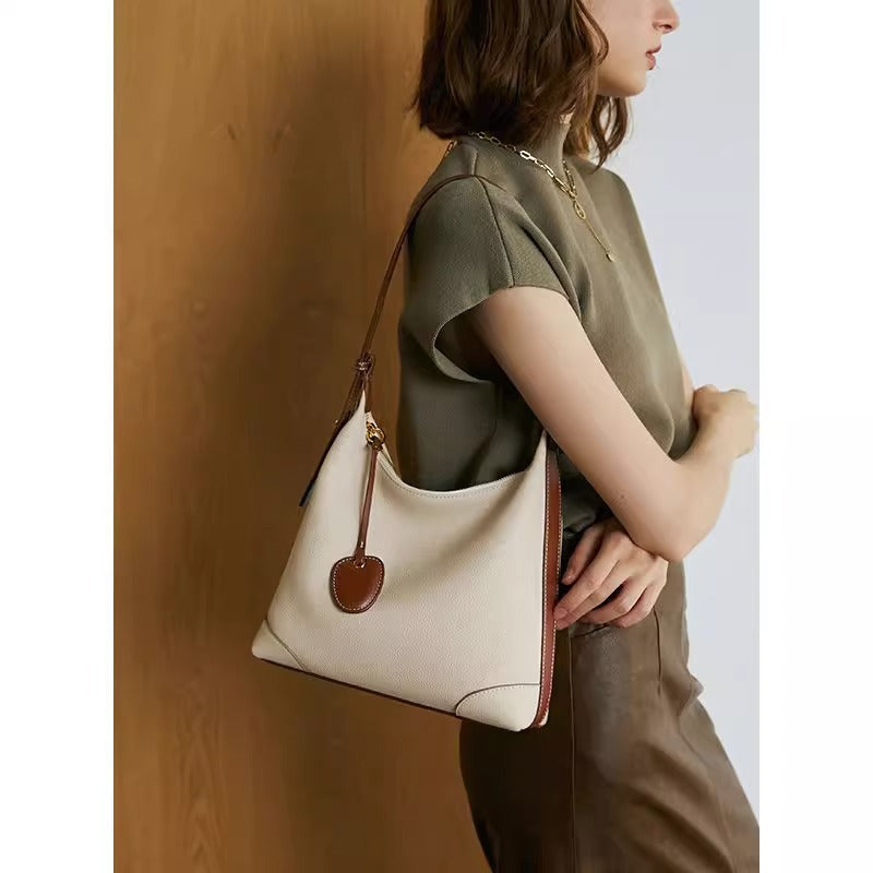 真皮包包女时尚TOGO头层中古腋下包2023新款百搭水桶包单肩斜挎包